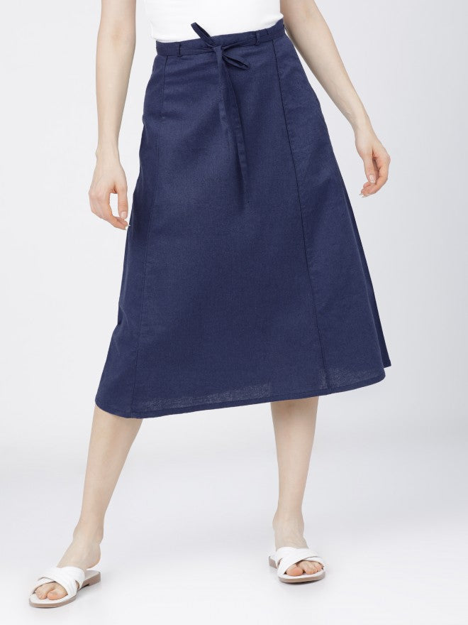 Tokyo Talkies Womens Blue Midi Skirt - Blue - Image 1