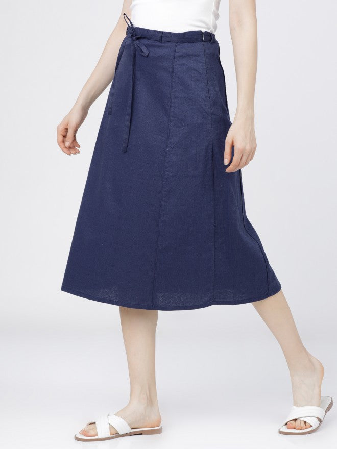 Tokyo Talkies Womens Blue Midi Skirt - Blue - Image 2
