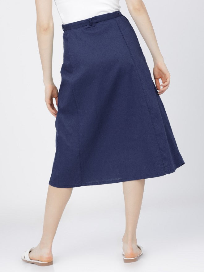 Tokyo Talkies Womens Blue Midi Skirt - Blue - Image 3