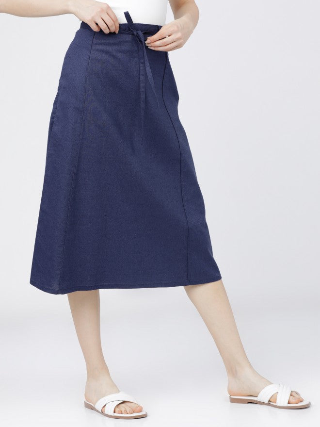 Tokyo Talkies Womens Blue Midi Skirt - Blue - Image 6