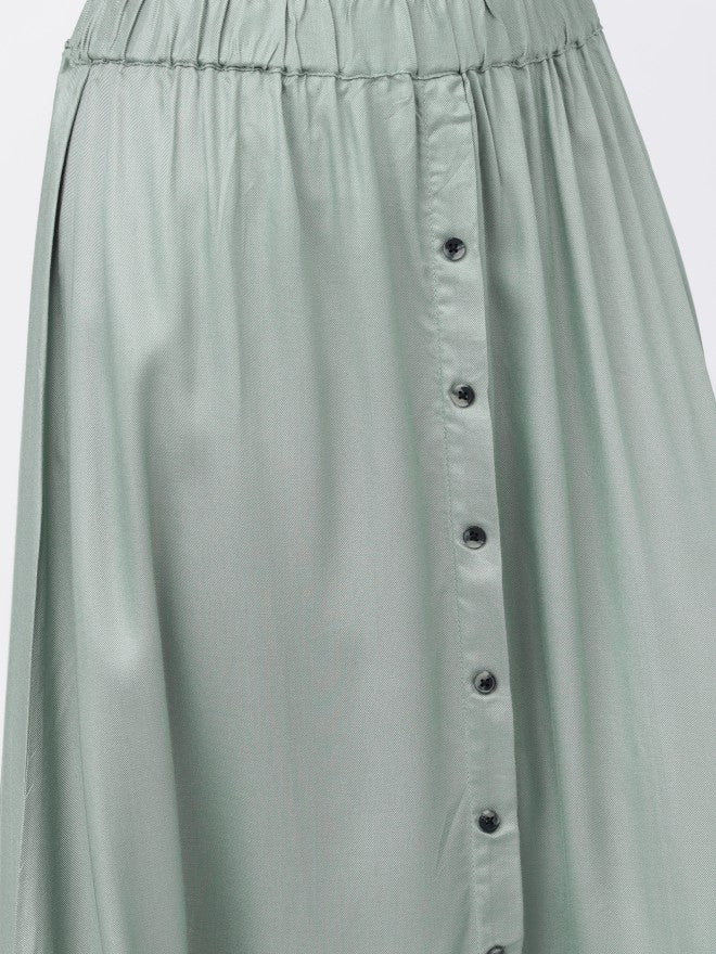Tokyo Talkies Womens Green Midi Skirt - Green - Image 4