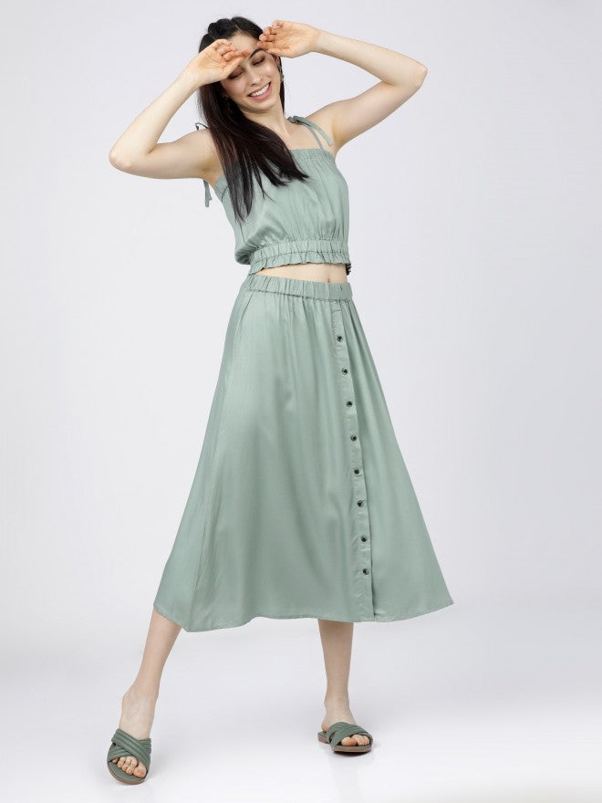 Tokyo Talkies Womens Green Midi Skirt - Green - Image 5