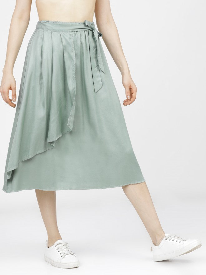 Tokyo Talkies Womens Green Midi Skirt - Green - Image 6