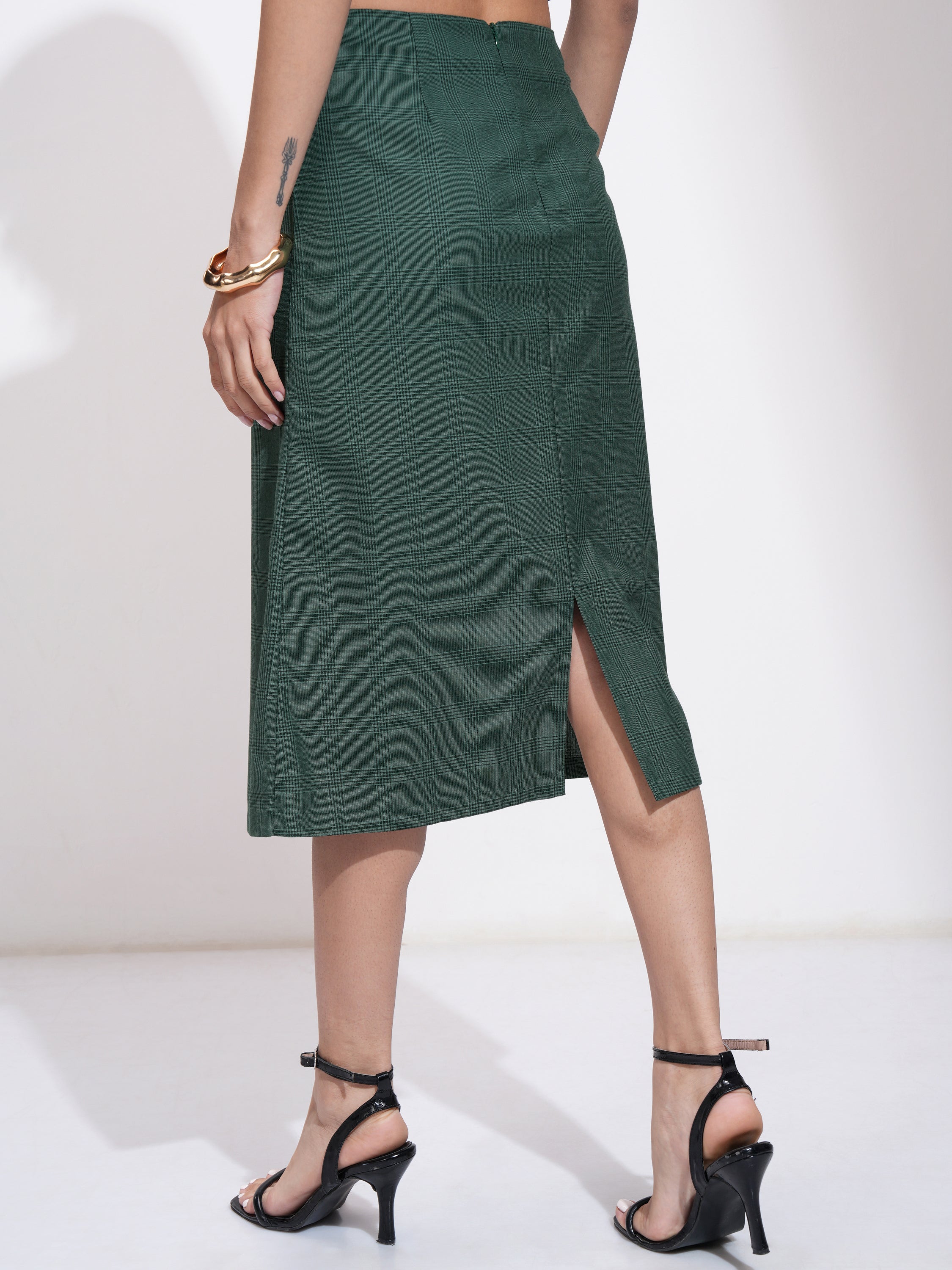 Tokyo Talkies Womens Green Midi Skirt - Green - Image 3