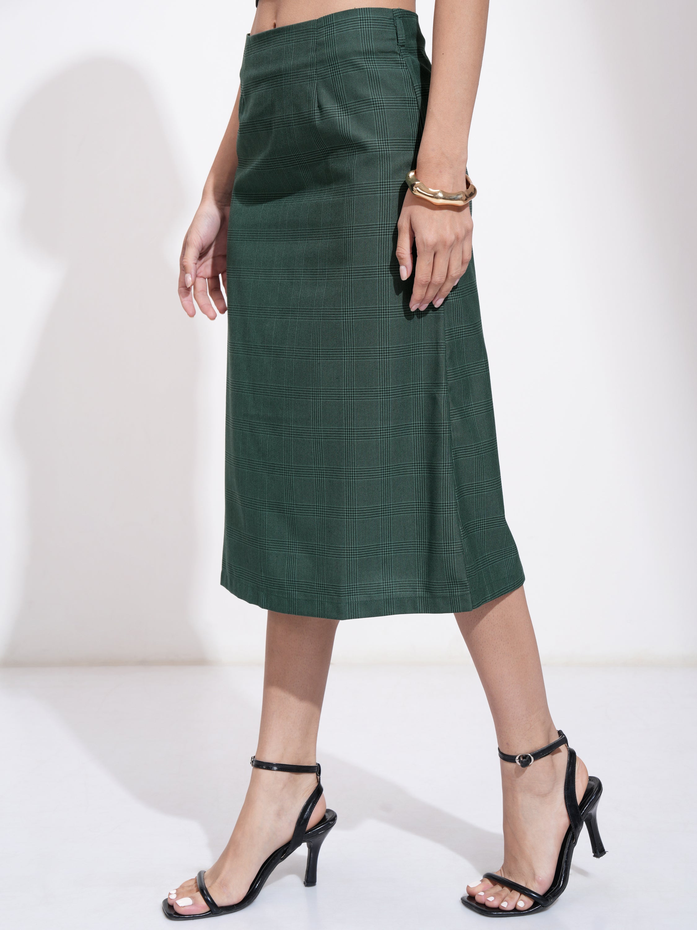 Tokyo Talkies Womens Green Midi Skirt - Green - Image 4