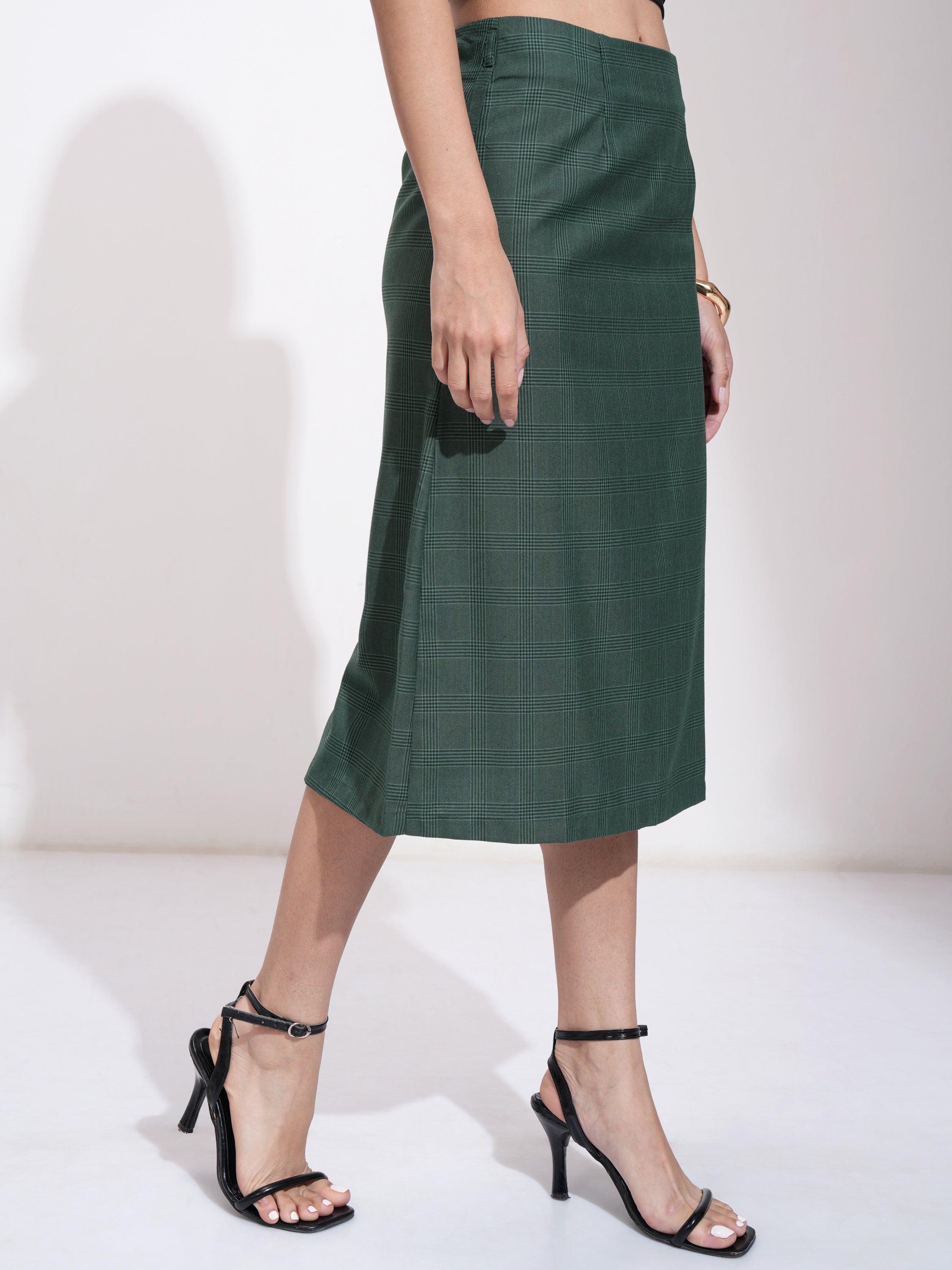 Tokyo Talkies Womens Green Midi Skirt - Green - Image 6