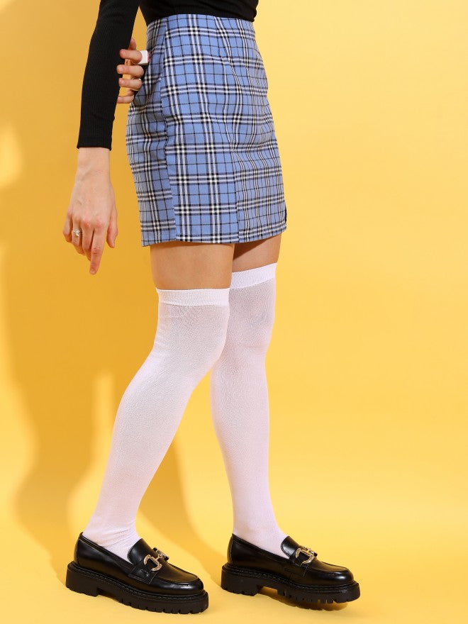 Tokyo Talkies Women Blue Mini Skirt - Blue - Image 6