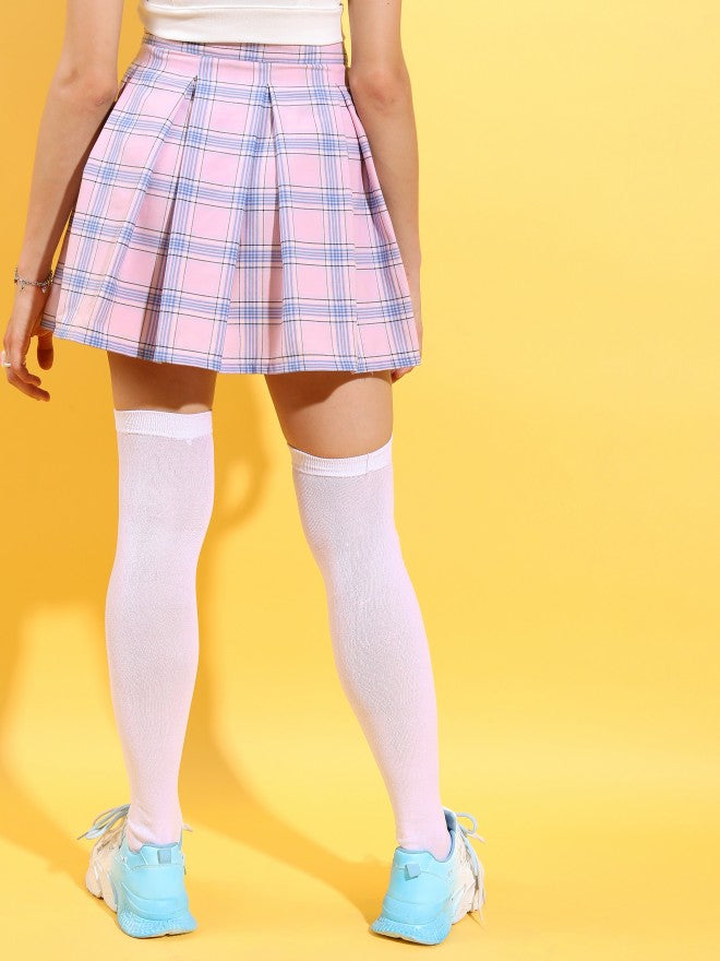 Tokyo Talkies Women Pink Mini Skirt - Pink - Image 5