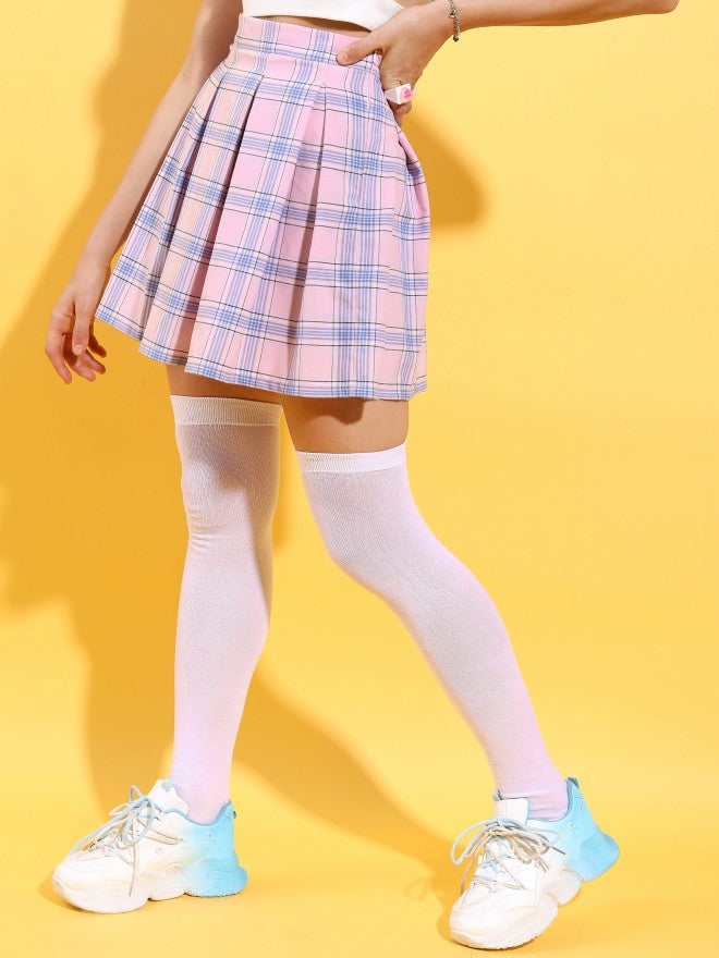 Tokyo Talkies Women Pink Mini Skirt - Pink - Image 6