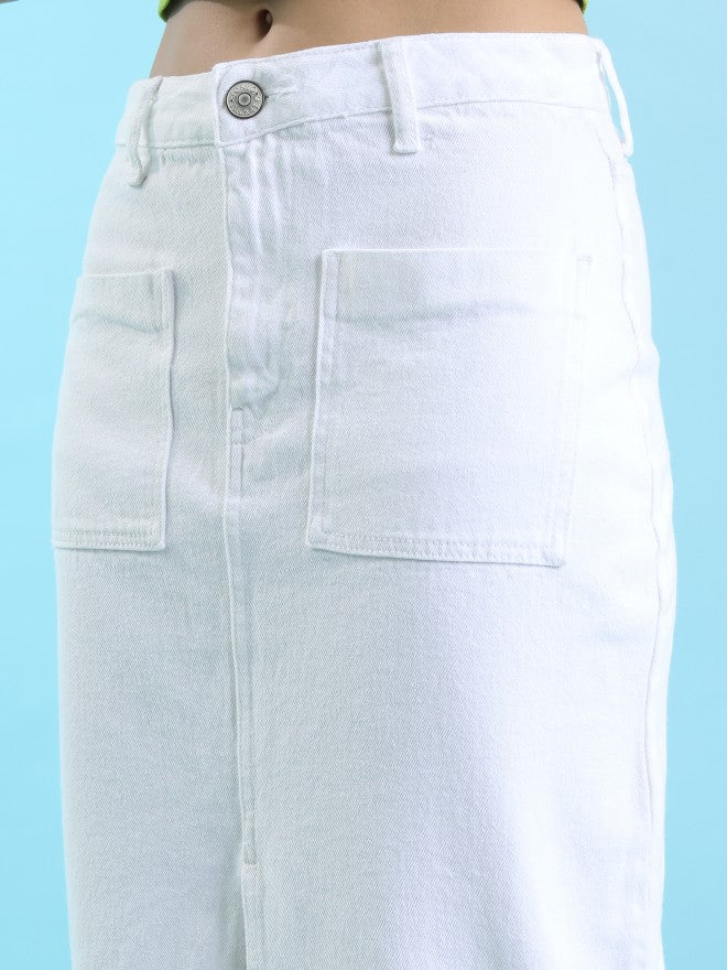 Tokyo Talkies Women White Midi Skirt - White - Image 5