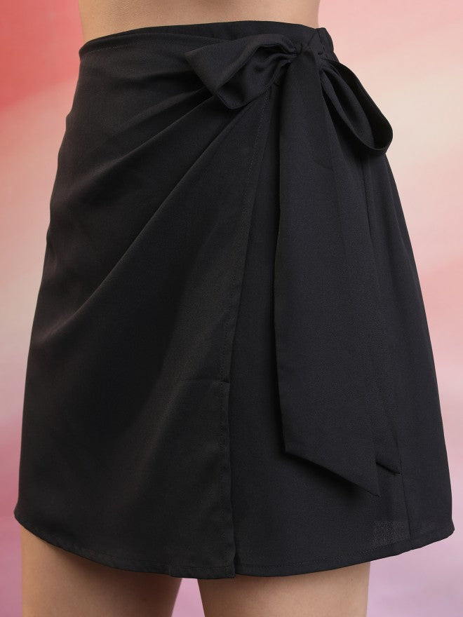 Tokyo Talkies Women Black Mini Skirt - Black - Image 5
