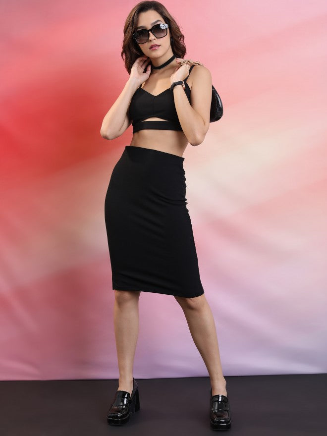 Tokyo Talkies Women Black Mini Skirt - Black - Image 2