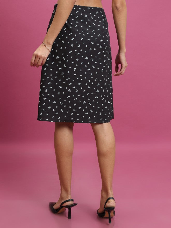 Tokyo Talkies Women Black Knee Length Skirt - Black - Image 3