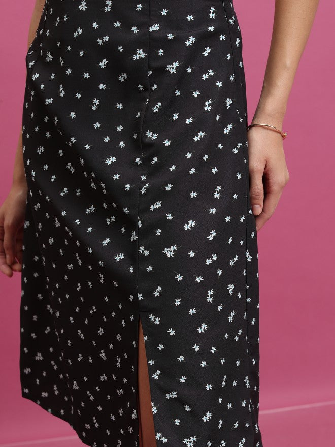 Tokyo Talkies Women Black Knee Length Skirt - Black - Image 5