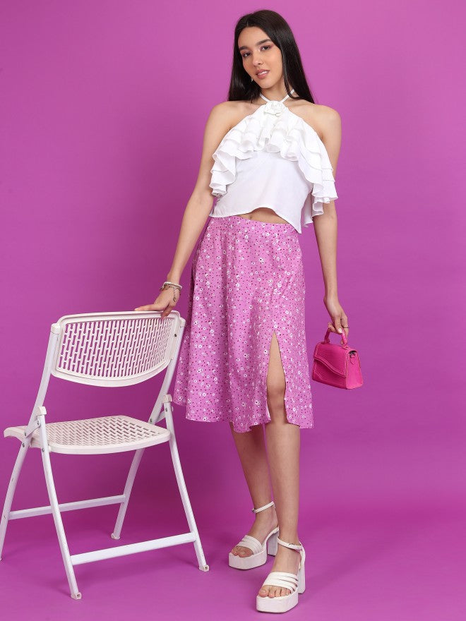 Tokyo Talkies Women Pink Mini Skirt - Pink - Image 2