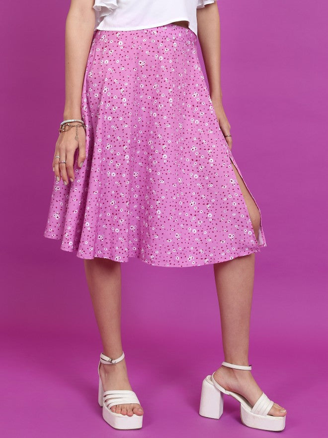 Tokyo Talkies Women Pink Mini Skirt - Pink - Image 6