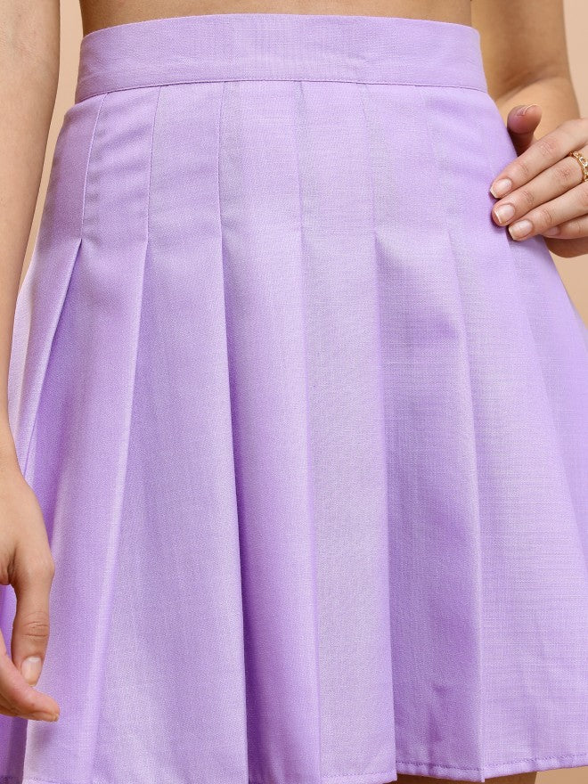 Tokyo Talkies Women Purple Mini Skirt - Purple - Image 5
