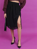 Tokyo Talkies Women Black Knee Length Skirt - Black - Image 1