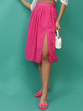 Tokyo Talkies Women Pink Midi Skirt - Pink - Image 1