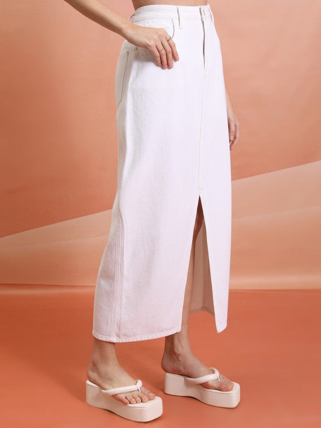 Tokyo Talkies Women White Midi Skirt - White - Image 6