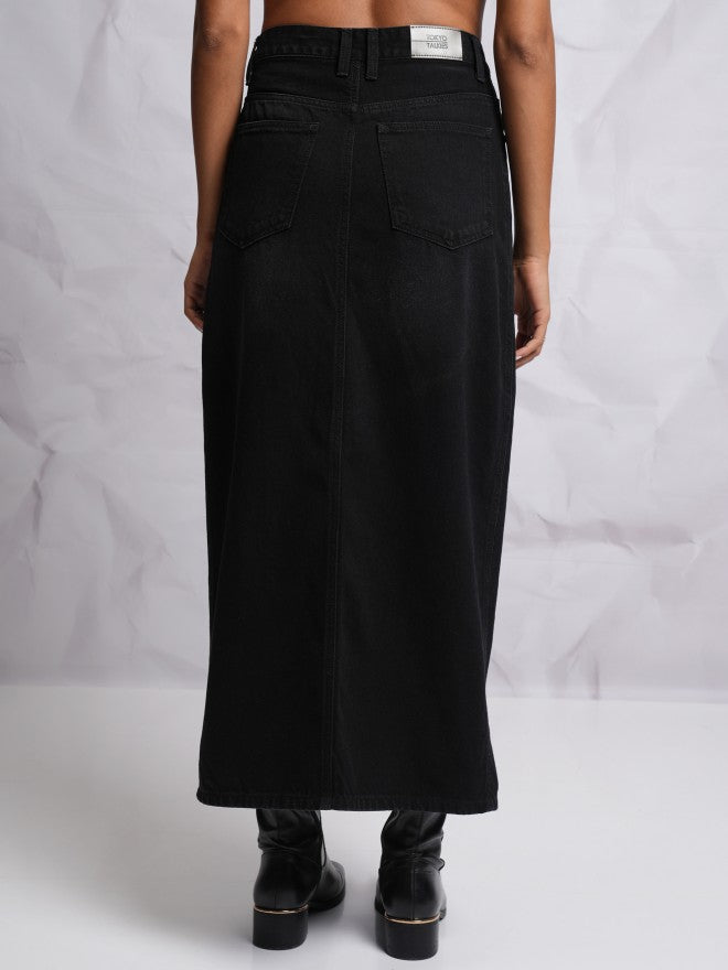 Tokyo Talkies Women Black Maxi Skirt - Black - Image 3