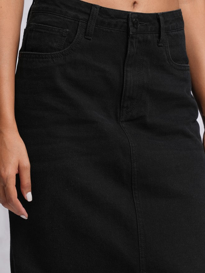 Tokyo Talkies Women Black Maxi Skirt - Black - Image 5