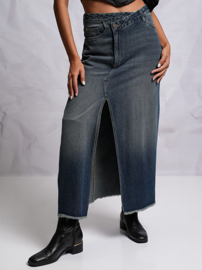 Tokyo Talkies Women Blue Maxi Skirt - Blue - Image 1