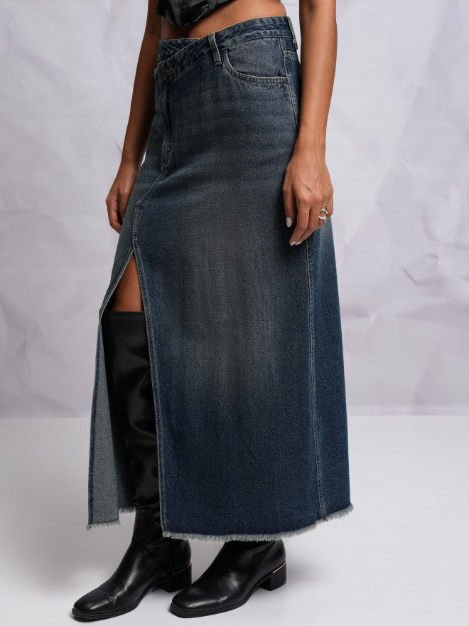 Tokyo Talkies Women Blue Maxi Skirt - Blue - Image 4