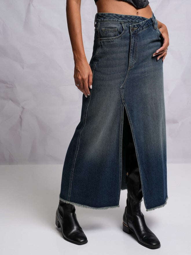 Tokyo Talkies Women Blue Maxi Skirt - Blue - Image 6