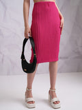 Tokyo Talkies Women Pink Knee Length Skirt - Pink - Image 1