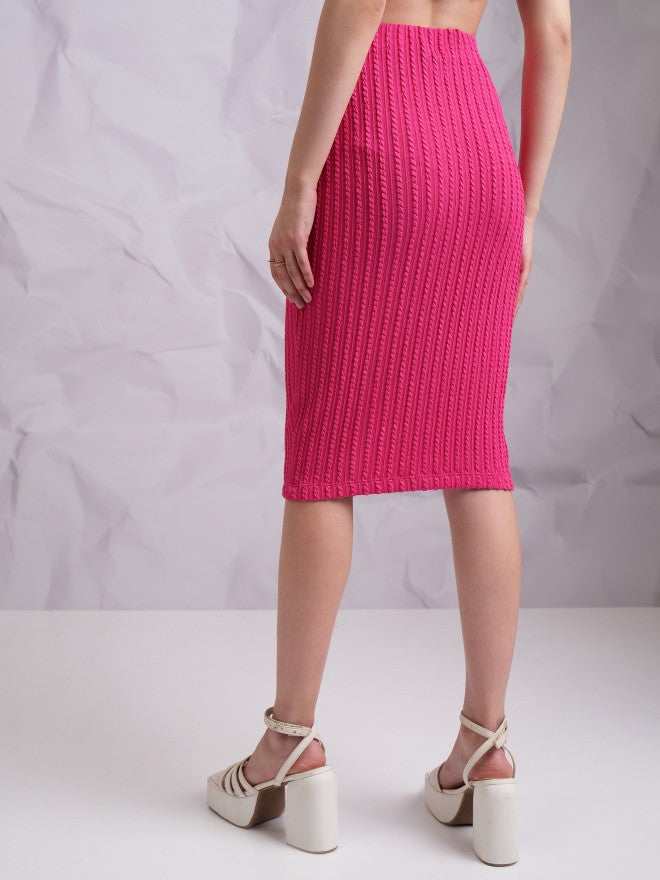 Tokyo Talkies Women Pink Knee Length Skirt - Pink - Image 3