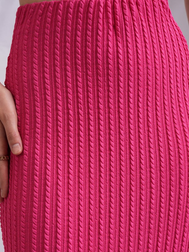 Tokyo Talkies Women Pink Knee Length Skirt - Pink - Image 5