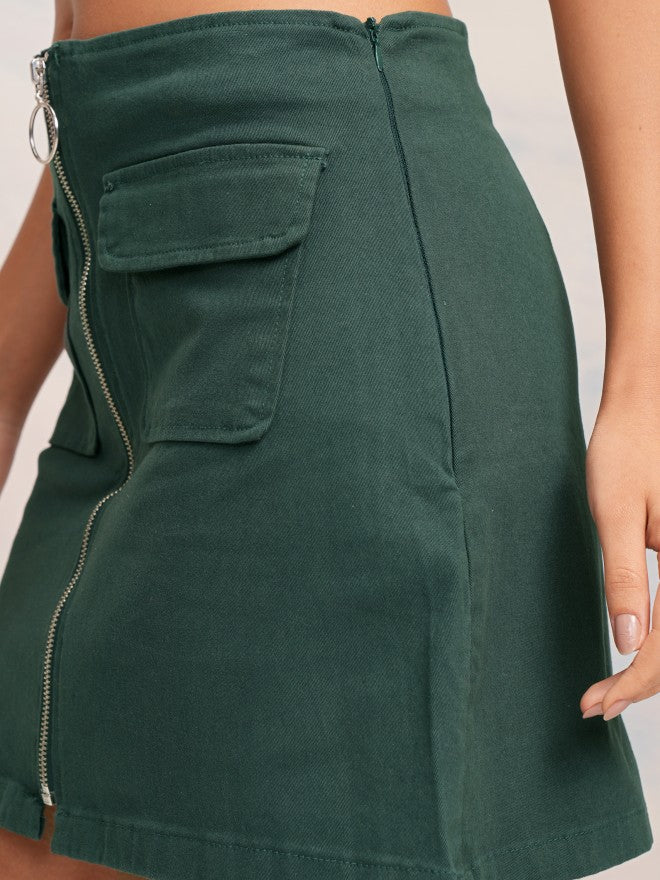 Tokyo Talkies Women Green Mini Skirt - Green - Image 5