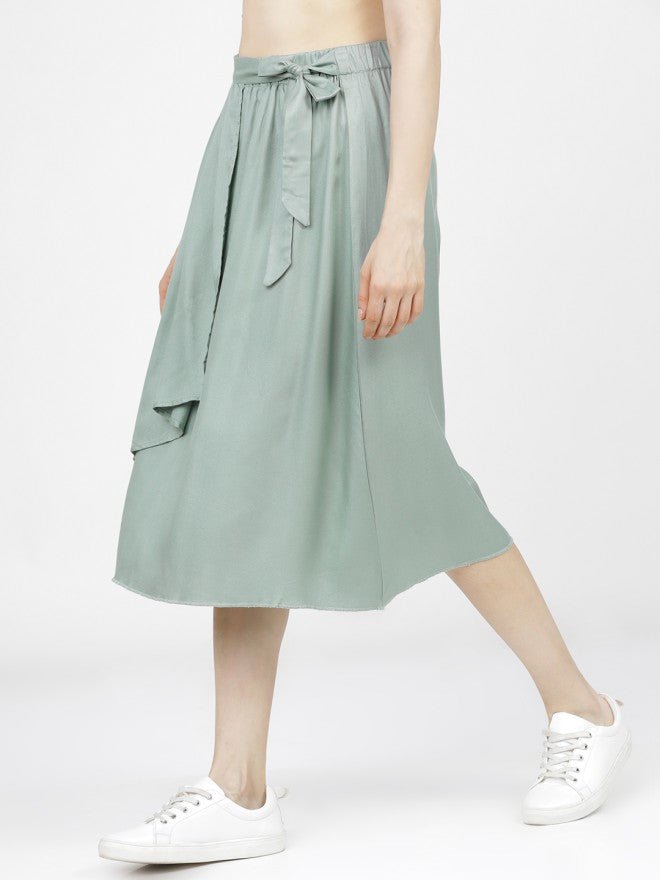Tokyo Talkies Women Green Midi Skirt - Green - Image 2