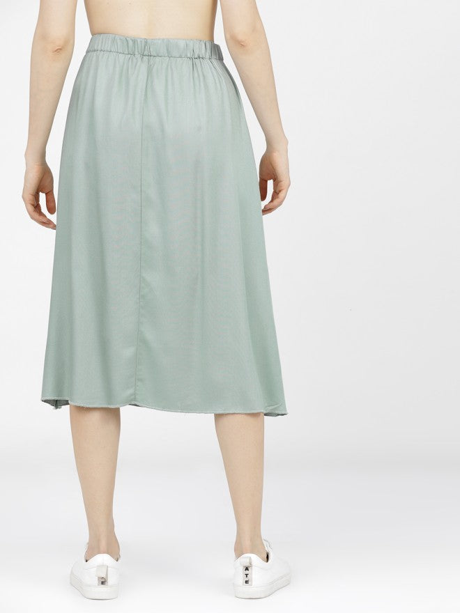 Tokyo Talkies Women Green Midi Skirt - Green - Image 3