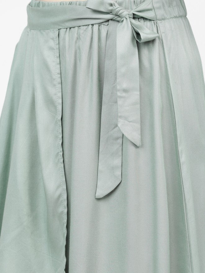 Tokyo Talkies Women Green Midi Skirt - Green - Image 4
