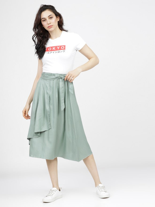 Tokyo Talkies Women Green Midi Skirt - Green - Image 5