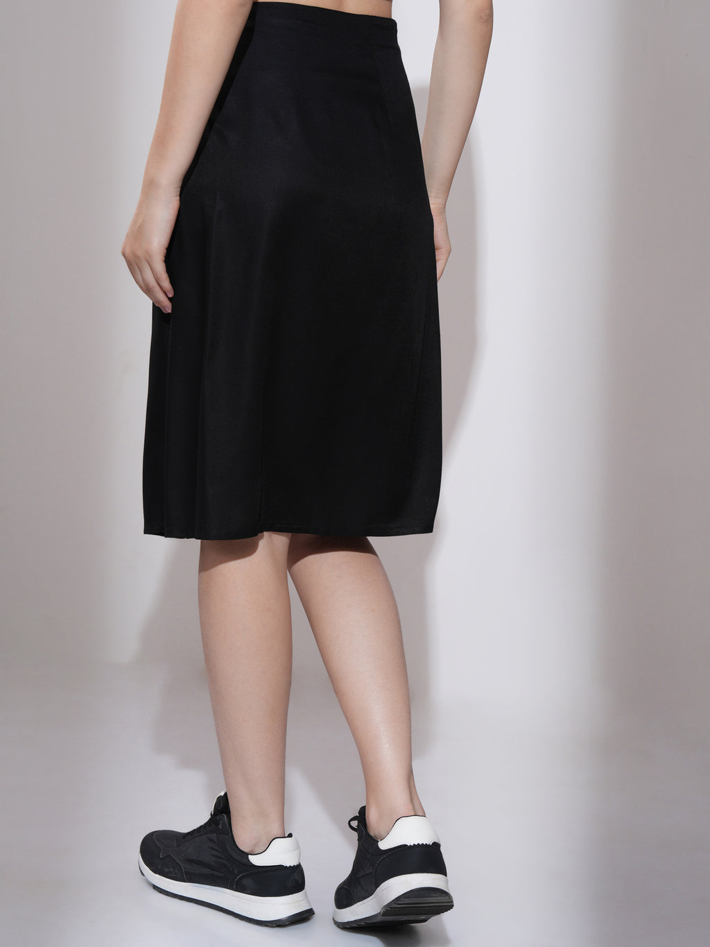 Tokyo Talkies Women Black Midi Skirt - Black - Image 3