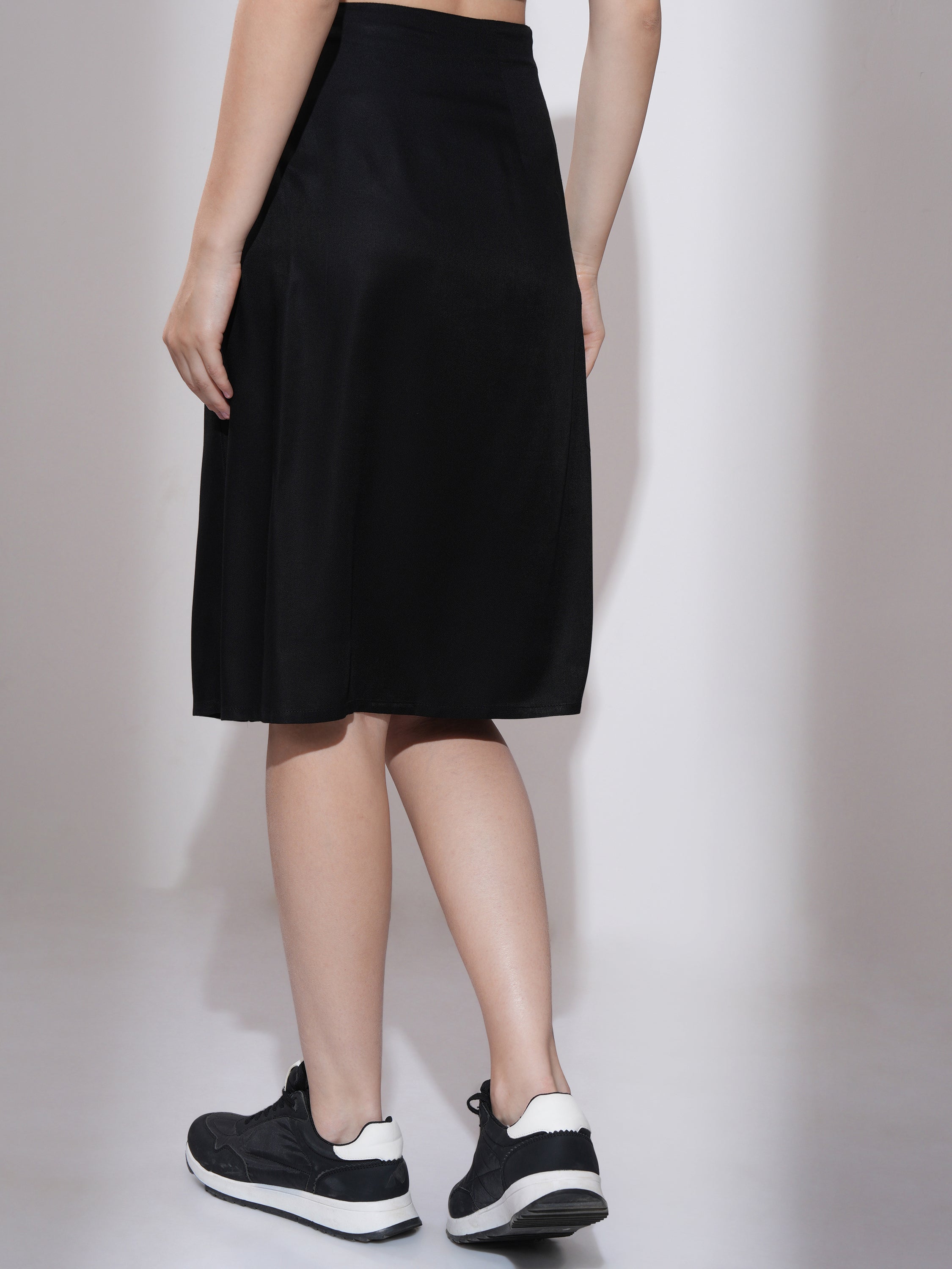 Tokyo Talkies Women Black Midi Skirt - Black - Image 3