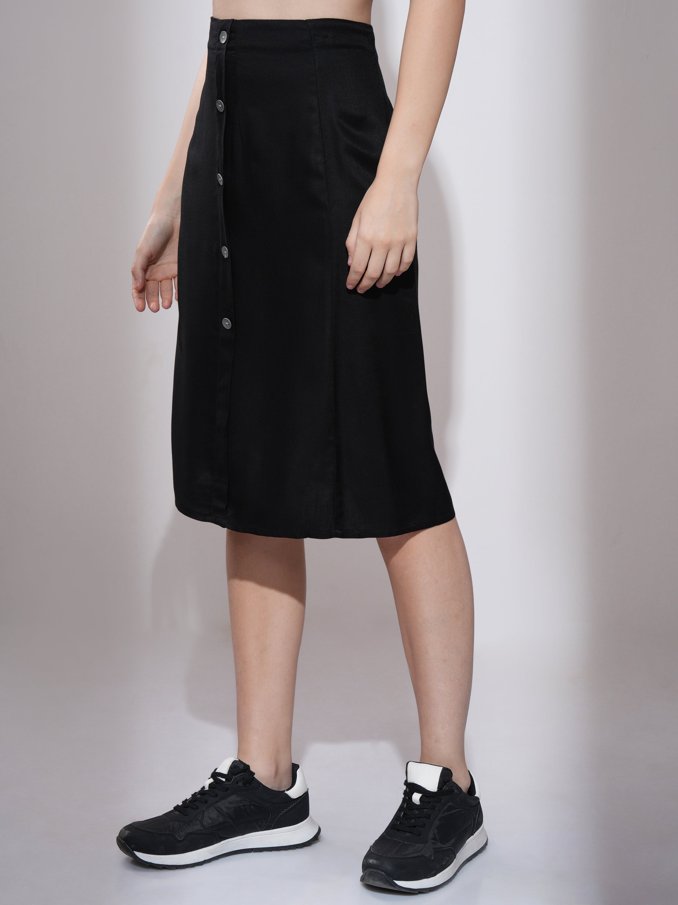 Tokyo Talkies Women Black Midi Skirt - Black - Image 4