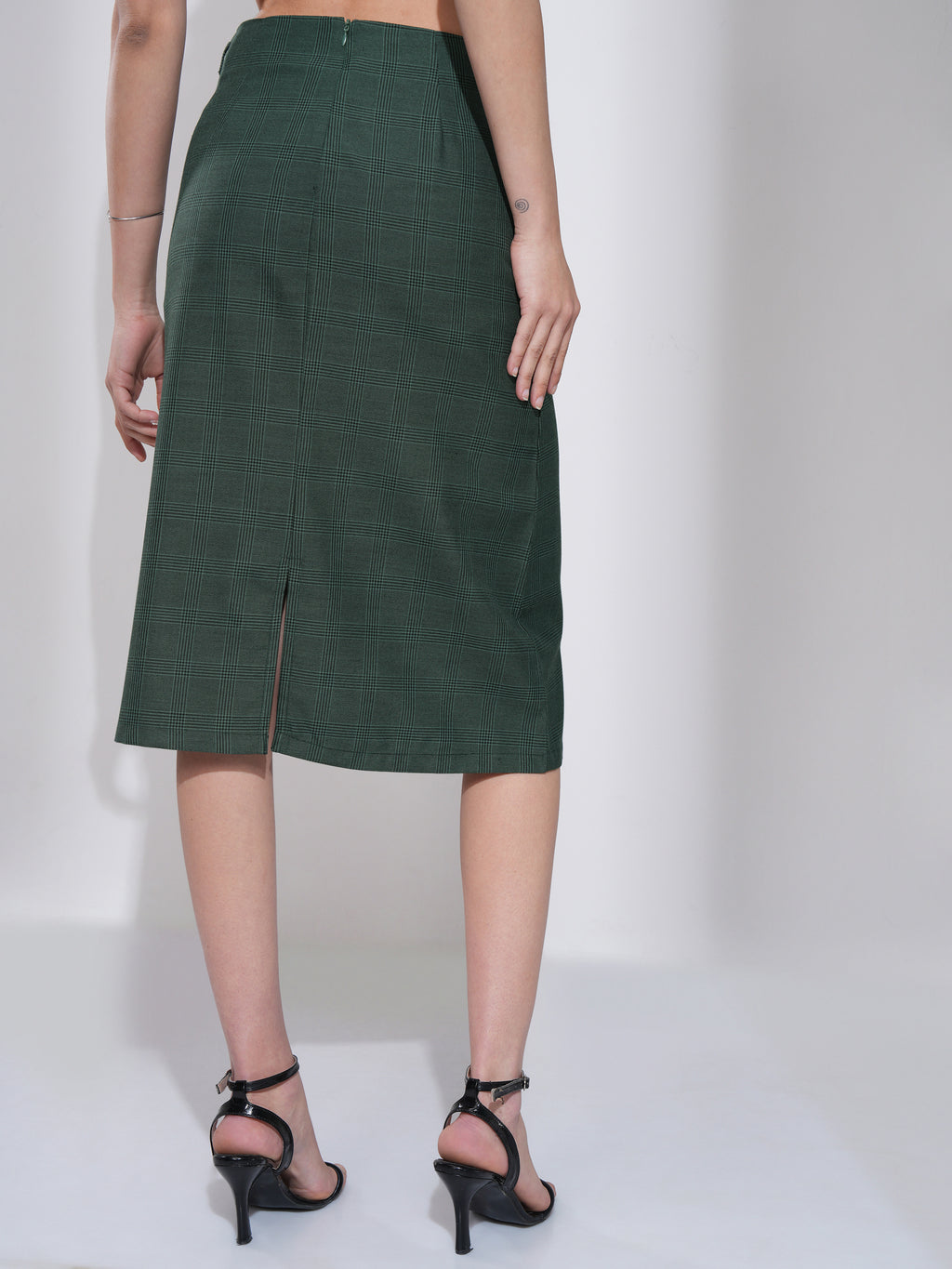 Tokyo Talkies Women Green Midi Skirt - Green - Image 3