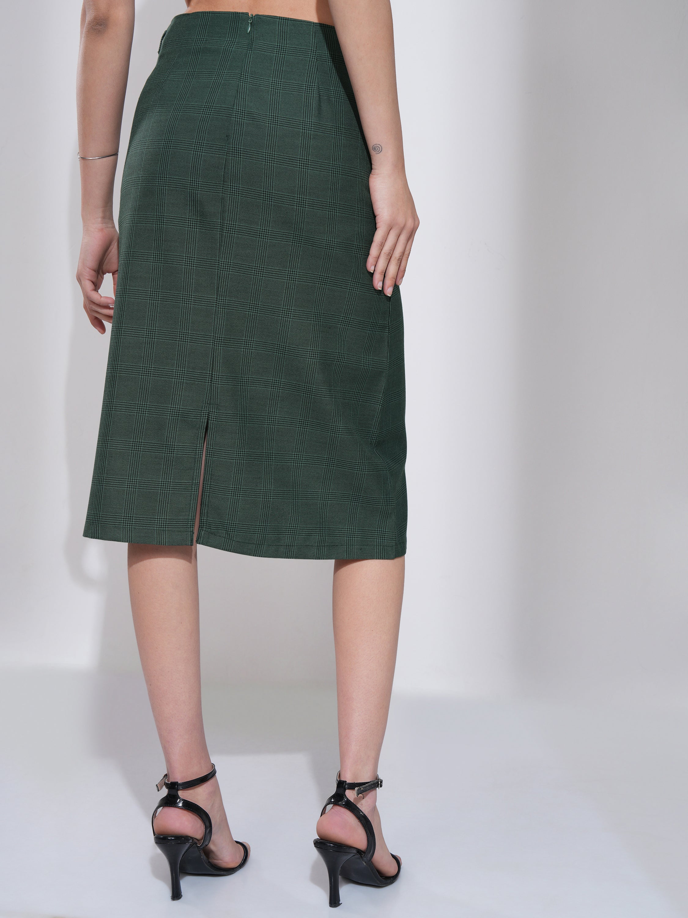 Tokyo Talkies Women Green Midi Skirt - Green - Image 3