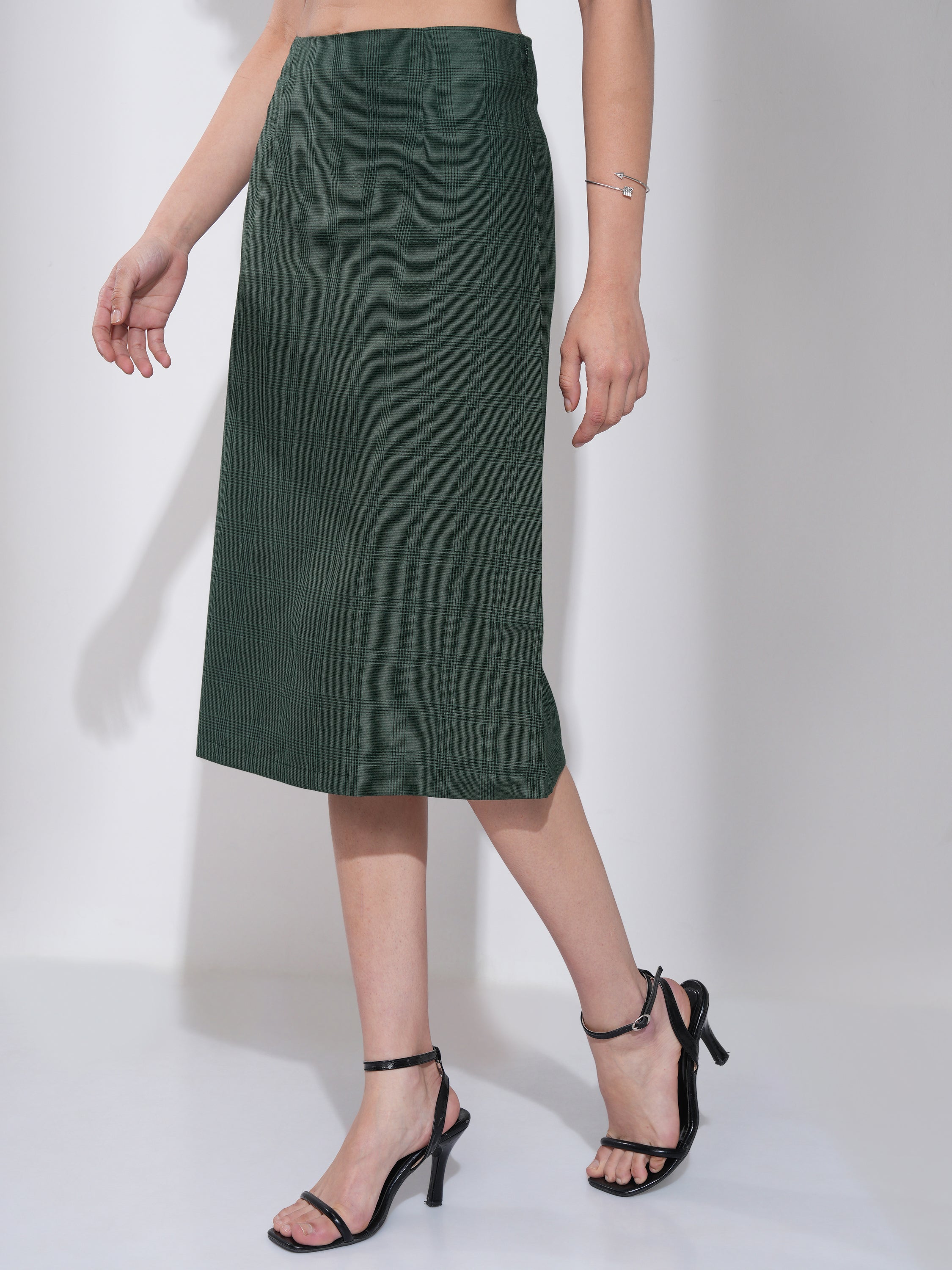Tokyo Talkies Women Green Midi Skirt - Green - Image 4