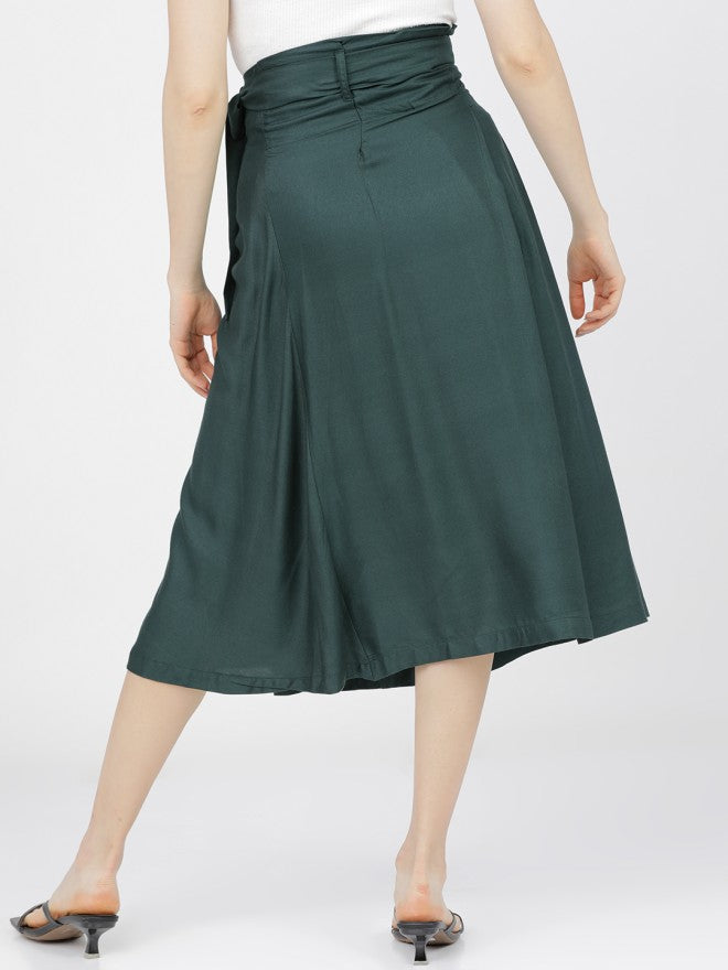 Tokyo Talkies Women Green Midi Skirt - Green - Image 3
