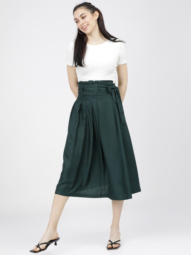 Tokyo Talkies Women Green Midi Skirt - Green - Image 5
