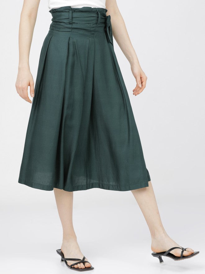 Tokyo Talkies Women Green Midi Skirt - Green - Image 6