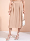 Tokyo Talkies Women Beige Midi Skirt - Beige - Image 1