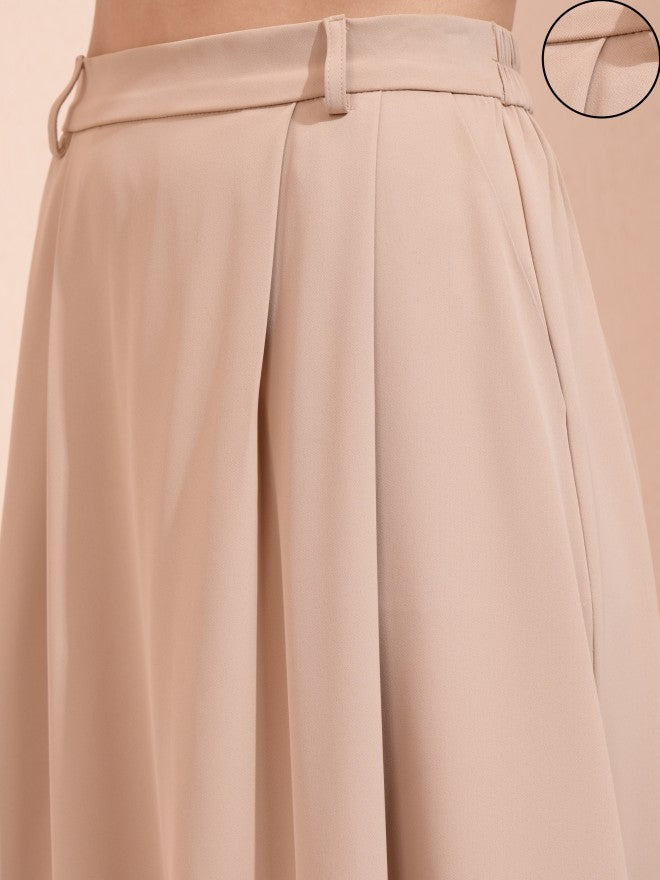 Tokyo Talkies Women Beige Midi Skirt - Beige - Image 5