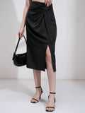 Tokyo Talkies Women Black Midi Skirt - Black - Image 1