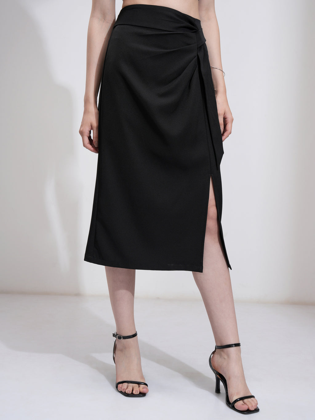 Tokyo Talkies Women Black Midi Skirt - Black - Image 6